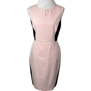 New York & Company Colorblock Black Pink Sleeveless Fitted Dress Size 8